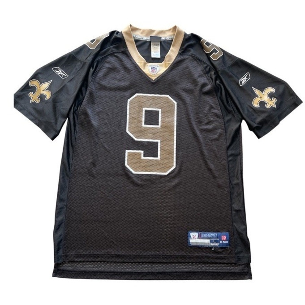 Reebok‎ NFL Equipment Drew Brees 9 New Orleans Saints On Field Jersey Mens L